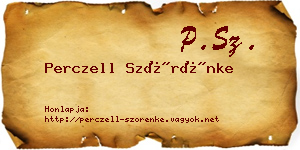 Perczell Szörénke névjegykártya